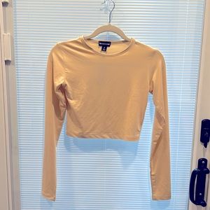 Pretty little Thjng Slinky long sleeve crop top, Basic Stone Size 8 NWT
